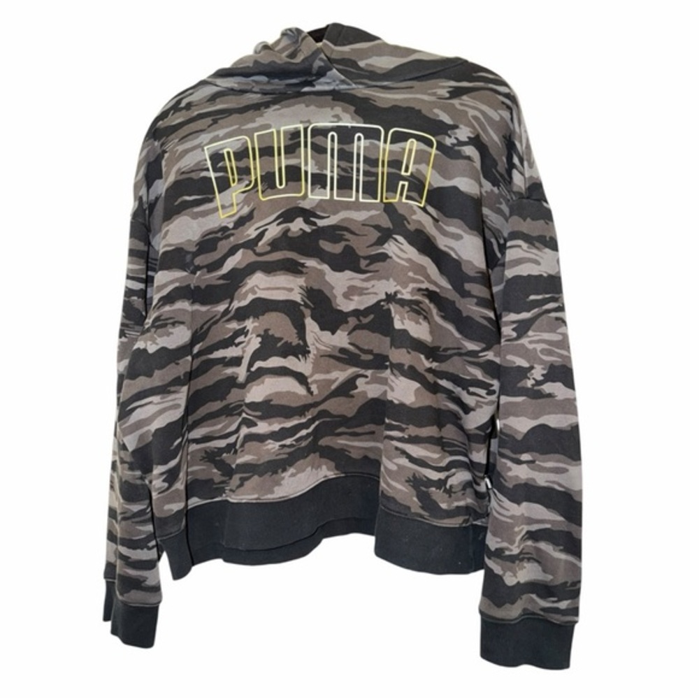 Puma Women's Camouflage Hoodie with Yellow Logo